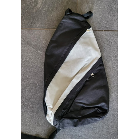 Schoudertas, zwart met grijs