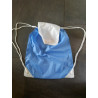 rugtas nylon met koord  blauw wit