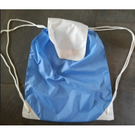 rugtas nylon met koord cobalt blauw wit