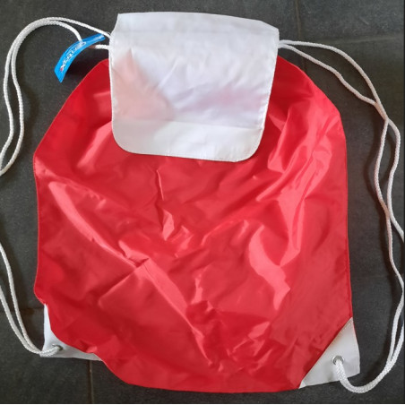 rugtas nylon met koord cobalt rood wit