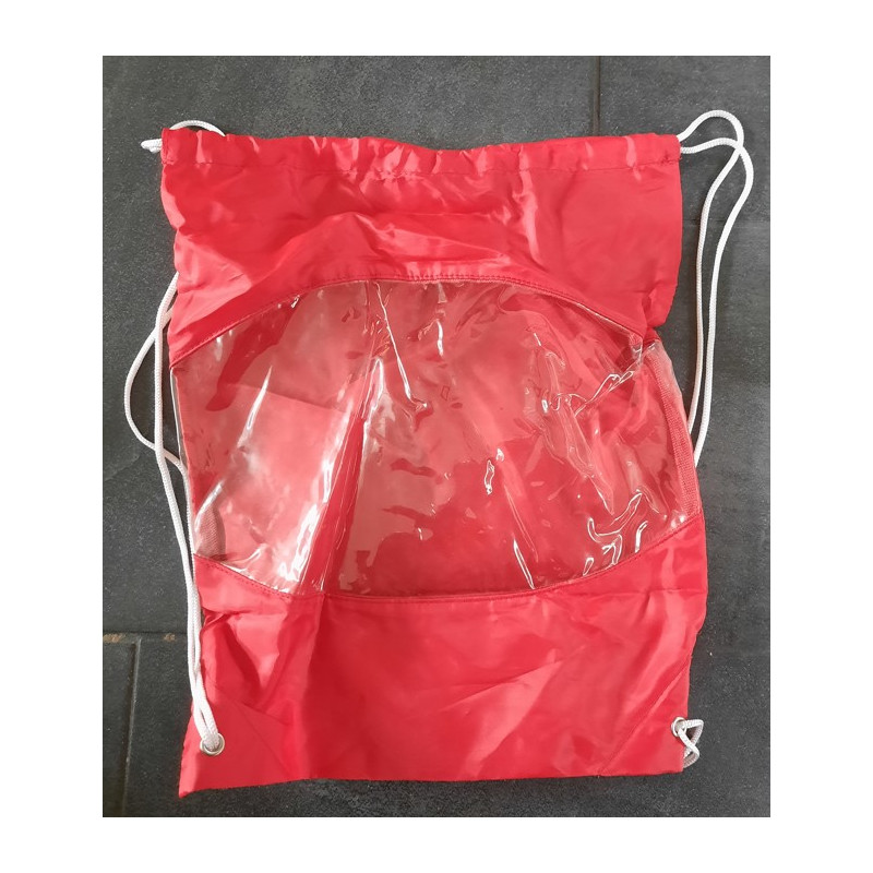 rugtas nylon met koord cobalt rood venster