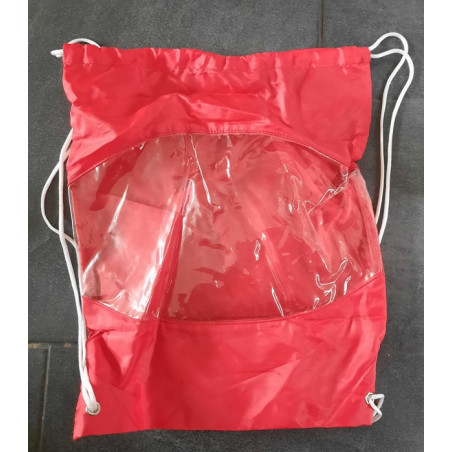 rugtas nylon met koord cobalt rood venster