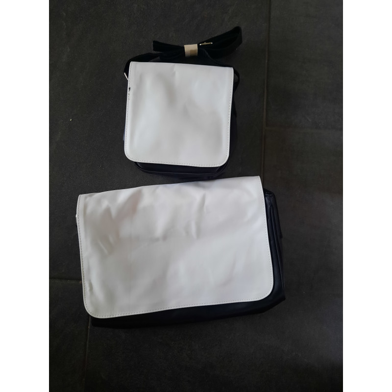 schouder tas zwart met wit  33 x 22 cm