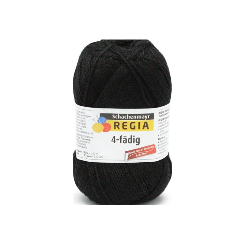 Regia Uni 4-ply 2066 zwart