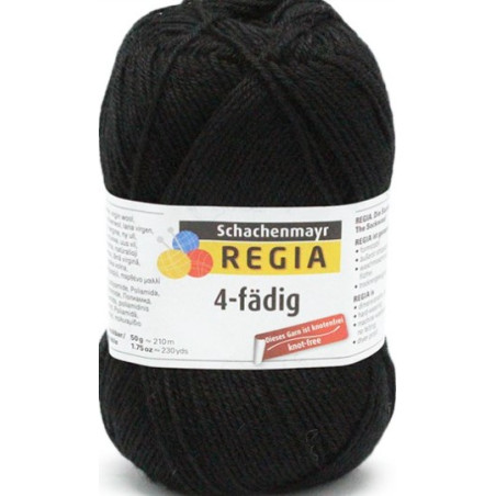 Regia Uni 4-ply 2066 zwart