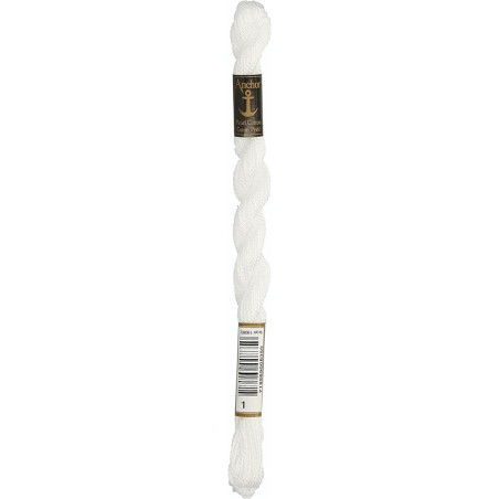 Anchor Perle 1 wit borduurgaren 5 gram dikte 5
