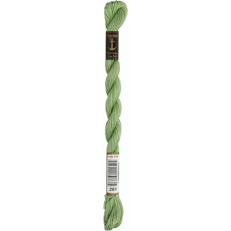 Anchor Perle 261 grijs groen borduurgaren 5 gram dikte 5