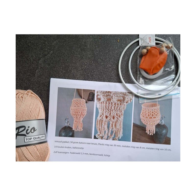 Haakpakket lampionnetje zalm