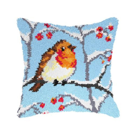 4182 Winter Vogel Latch Knooppakket kussen -  Orchidea