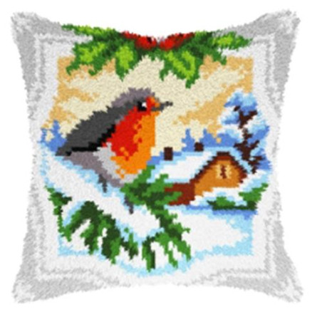 roodborstje sneeuw  4145  Knooppakket kussen -  Orchidea