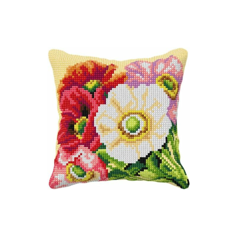 Klaprozen 99085 borduurpakket kussen -  Orchidea