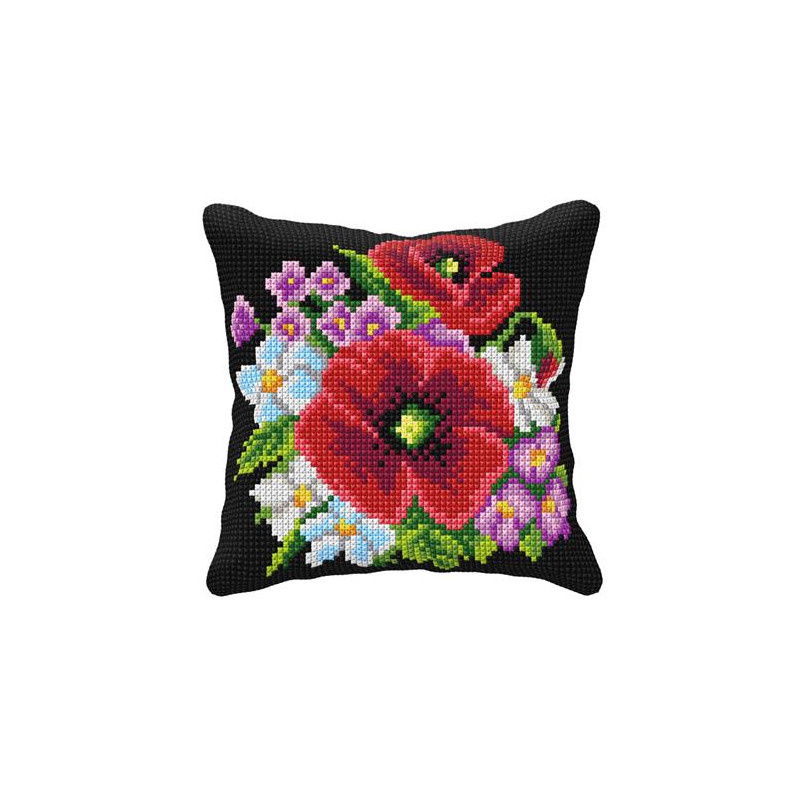 bloemen 99033 borduurpakket kussen -  Orchidea