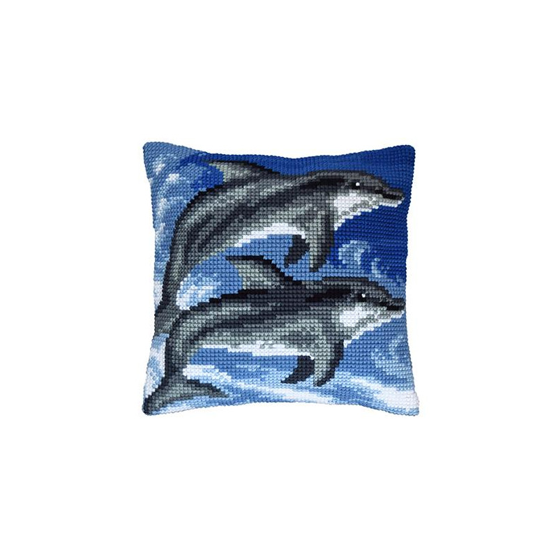 dolfijnen 99065 borduurpakket kussen -  Orchidea