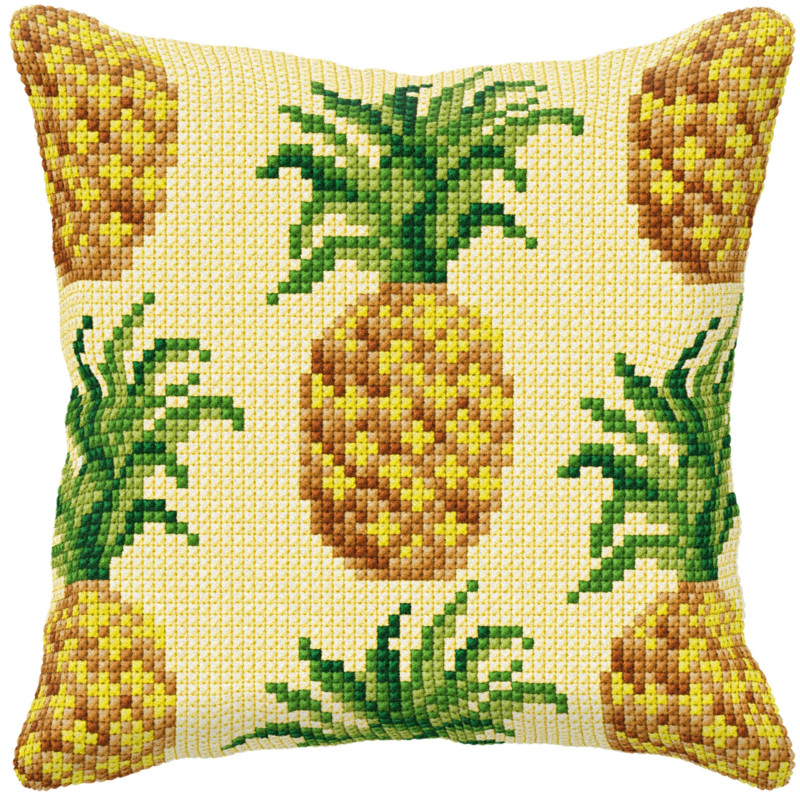 ananas 9587 borduurpakket kussen -  Orchidea