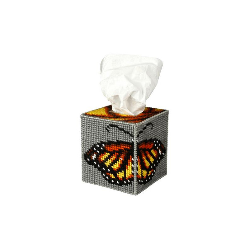 Orchidea 5102 Borduur telpakket kruissteek tissuebox cover Vlinder 13x12cm