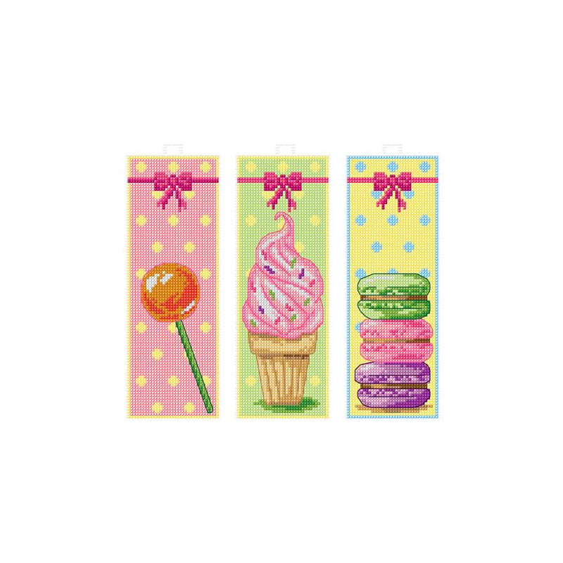 Orchidea 8703 Kruissteek telpakket Boekenleggers Snoepjes 3 stuks