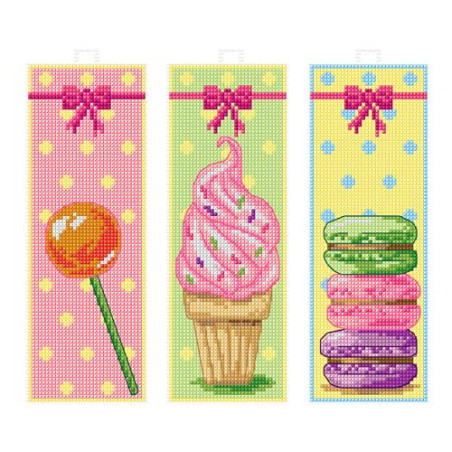 Orchidea 8703 Kruissteek telpakket Boekenleggers Snoepjes 3 stuks