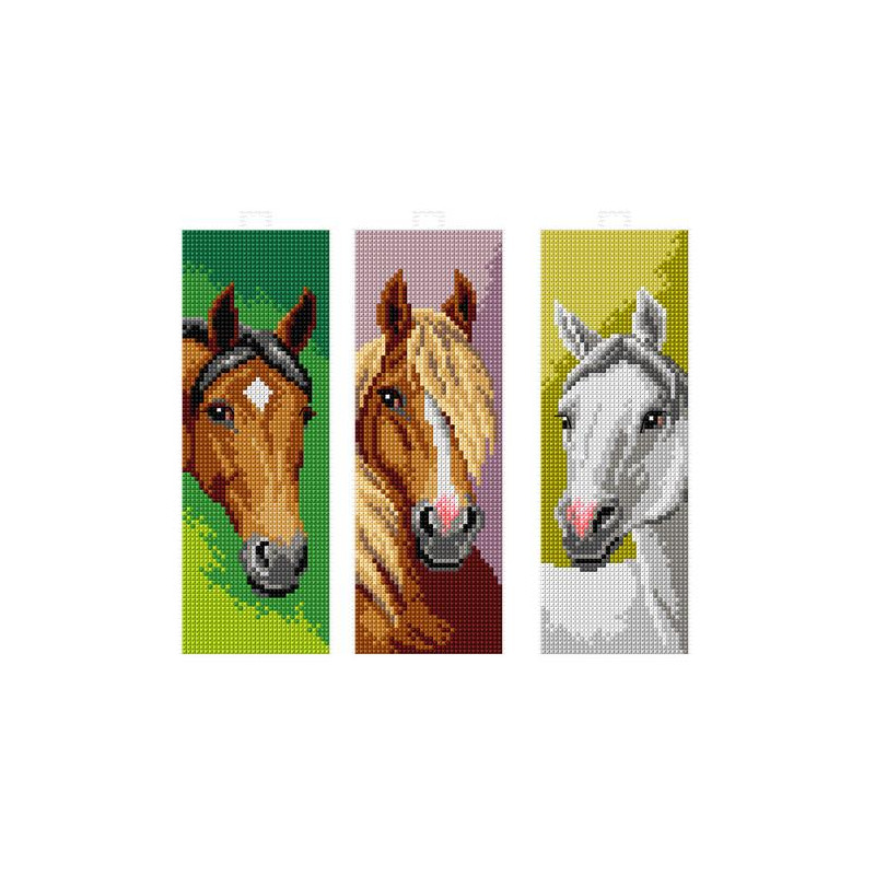 Orchidea 7693 Kruissteek telpakket Boekenleggers Paarden 3