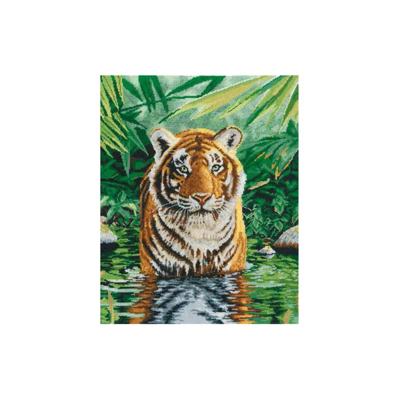 DMC BK1151 Borduurpakket - Het Tijgerbad Aïda 35,5 x 43 cm