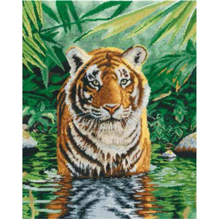 DMC BK1151 Borduurpakket - Het Tijgerbad Aïda 35,5 x 43 cm