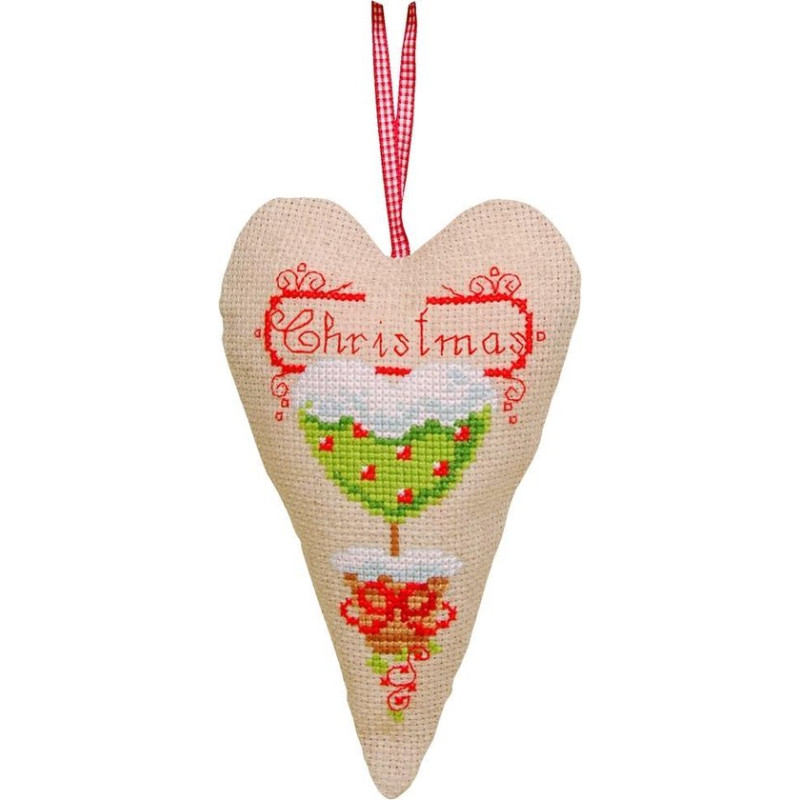 Borduurpakket Hartvormig boompje hanger - Vervaco 0145783