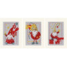 Borduurpakket wenskaart kit Kerstkabouters set van 3 Art nr. PN-0185078