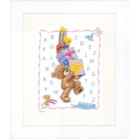 Borduurpakket Ooh.. kadootjes - Popcorn the Bear - Vervaco pn 0146941