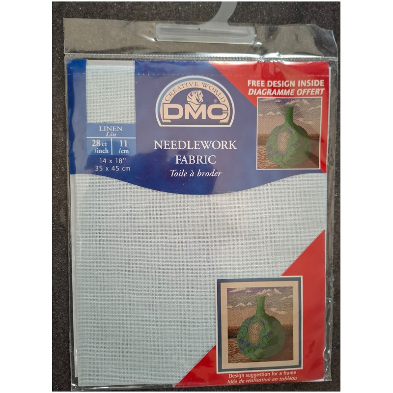 dmc linen 35 x 45 cm blauwgroenige ondergrond incl gratis patroon