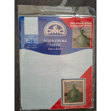 dmc linen 35 x 45 cm blauwgroenige ondergrond incl gratis patroon
