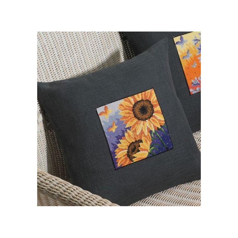 Permin borduurpakket zonnebloemen en vlinders om te borduren 83-3142