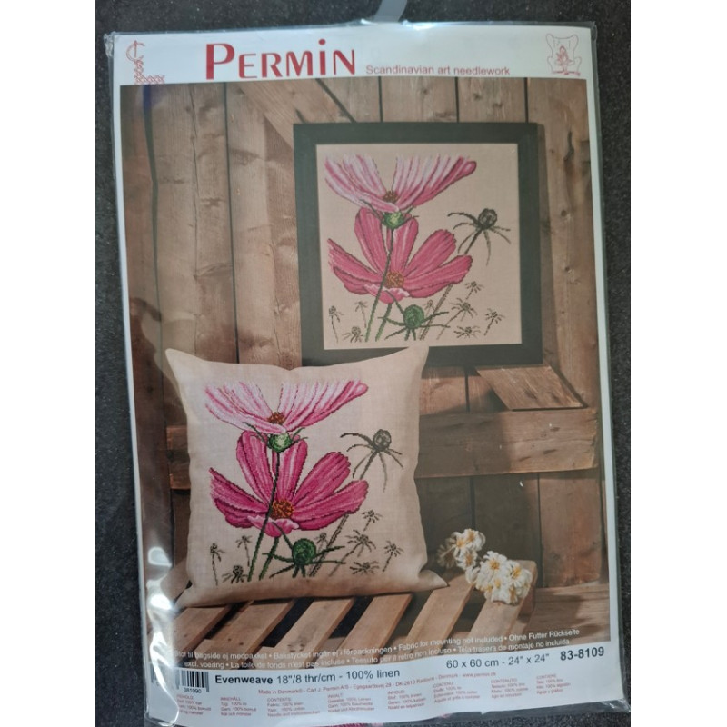 Permin 83-8109 Kussen Borduurpakket Daisy 60x60 cm