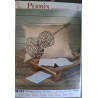 Borduurpakket Permin 83-6403 kussen jute gitaar teksten 62 x 50 cm