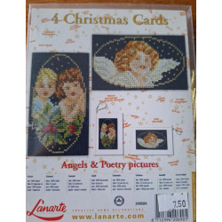 Borduren 4 kerstkaarten (maken) engeltjes