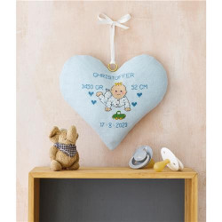 Permin 21-2319 Borduurpakket Geboorte hart 21x20cm