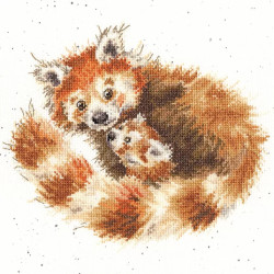 Bothy Threads borduurpakket rode panda met jong XHD89
