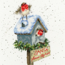 Santa Please Stop Here Borduurpakket  XHD55 Bothy threads