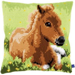 Kruissteekkussen kit Bruin veulen PN-0155268