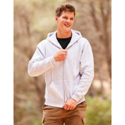 premium hooded zip sweat heather grey xxl