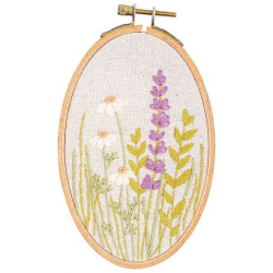 Borduurpakket met borduurring bloemenveld Vervaco PN-0198144