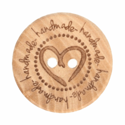 KNOOP HOUT MET HART  20MM
