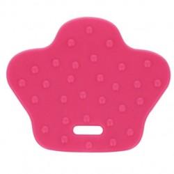 BIJTRING DIERENPOOT MET NOPPEN 68X57MM fuchsia