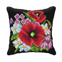 bloemen 99033 borduurpakket kussen -  Orchidea