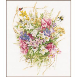 Telpakket kit Boeket zomerbloempjes Art nr. PN-0173516 Lanarte